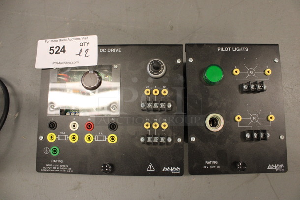 ALL ONE MONEY! Lot of 2 Lab-Volt Units; DC Drive and Pilot Lights. 9x8x3.5, 6x8x3.5. (Basement: Room 019)