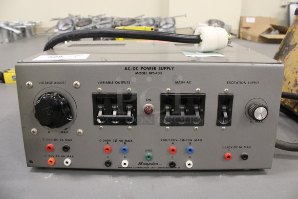 Hampden Model BPS-103 AC-DC Power Supply. 19x14x8.5. (Basement: Room 019)
