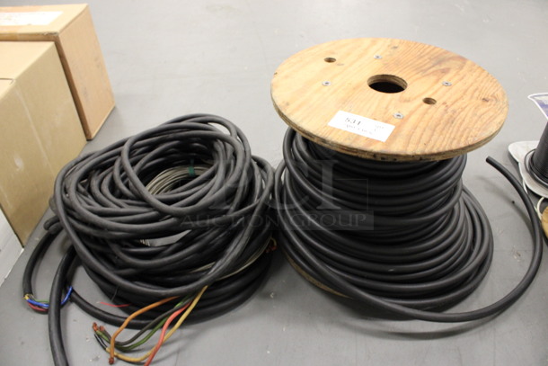ALL ONE MONEY! Lot of Spools and Wires! Includes 18x18x16. (Basement: Room 019)