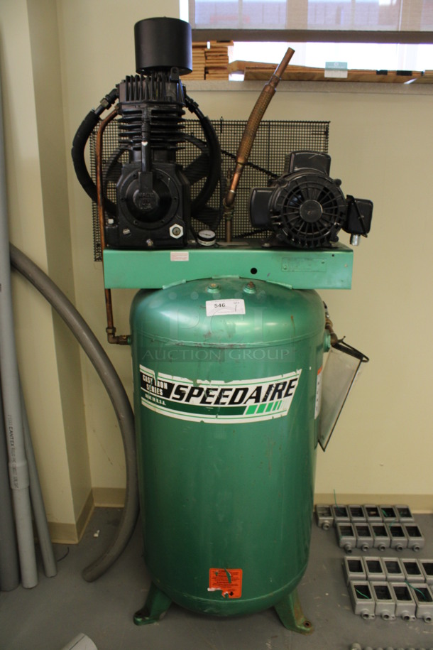 Speedaire Metal Commercial Floor Style 80 Gallon Compressor Pump. 28x26x76. (Basement: Room 019)