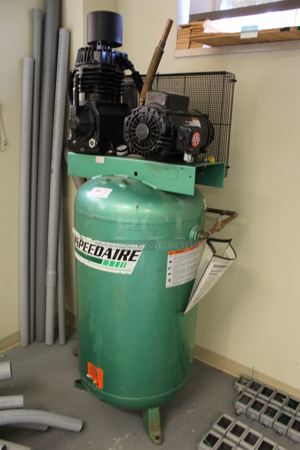 Speedaire Metal Commercial Floor Style 80 Gallon Compressor Pump. 28x26x76. (Basement: Room 019) - Image 2 of 8