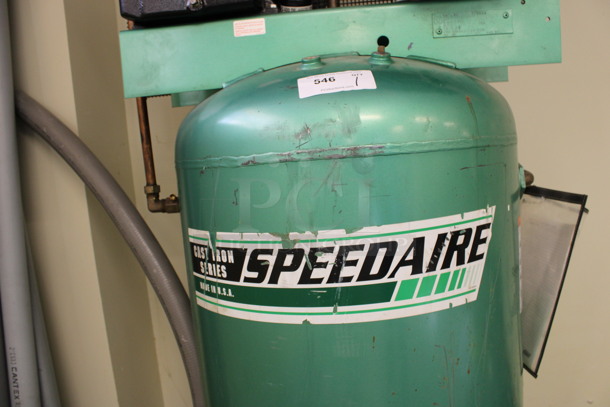Speedaire Metal Commercial Floor Style 80 Gallon Compressor Pump. 28x26x76. (Basement: Room 019) - Image 4 of 8