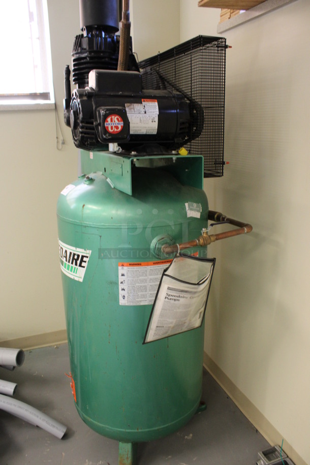 Speedaire Metal Commercial Floor Style 80 Gallon Compressor Pump. 28x26x76. (Basement: Room 019) - Image 5 of 8