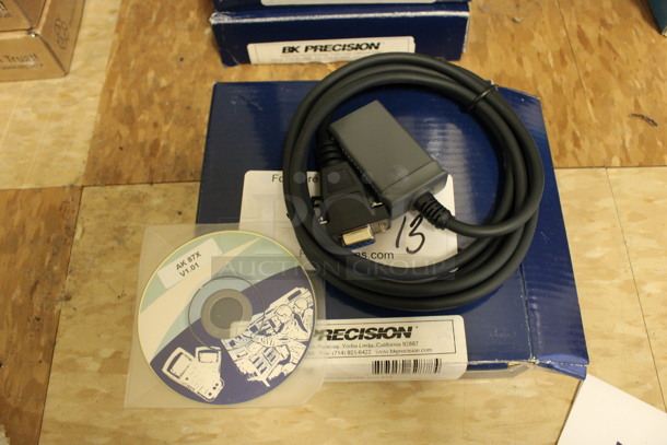 13 IN ORIGINAL BOX! BK Precision AK 87X Software RS-232 Cables. 13 Times Your Bid! (Room 108)