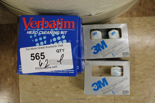 ALL ONE MONEY! Lot of 6 Verbatim Head Cleaning Kits and 2 3M 3.5 Inch Head Cleaning Diskette Kits! (Room 108)
