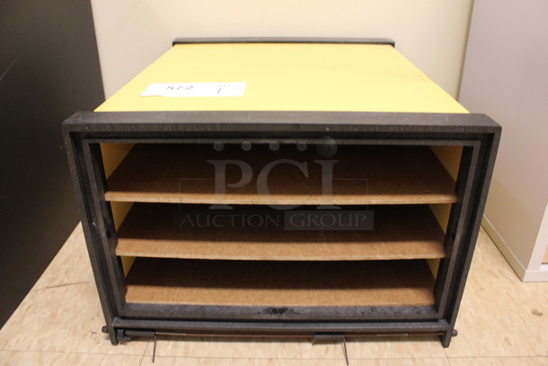 Wood Pattern Shelving Unit. 14x16.5x9.5. (Room 108) - Image 1 of 3