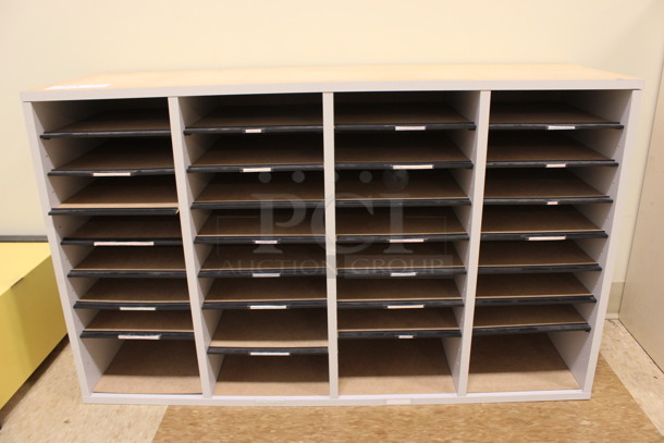 Wood Pattern Shelving Unit. 39.5x12x24. (Room 108)