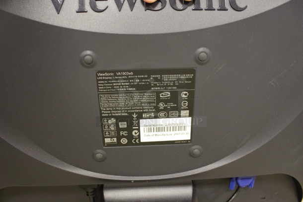 2 ViewSonic VA1903wb 19" Computer Monitors. 2 Times Your Bid! (Room 108) - Image 4 of 4