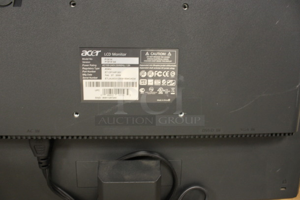 4 Various Computer Monitors; Acer Model P186H, Acer Model P191W, Sony Model SDM-HS73 and Radius. 15", 17", 18.5", 19". 4 Times Your Bid! (Room 108) - Image 5 of 9