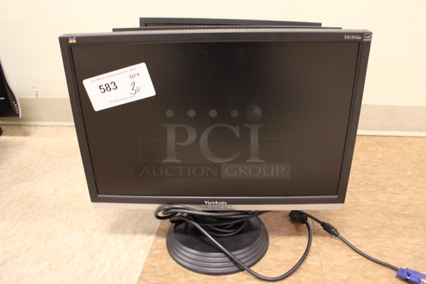 3 Various Computer Monitors; ViewSonic Model VA1916w and 2 Dell. 19". 3 Times Your Bid! (Room 108) - Image 2 of 7