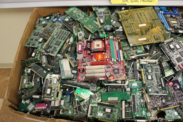 ALL ONE MONEY! MEGA LOT of Box of Approximately 430 Pounds of Various Microchips, Circuit Boards and Processors! Does NOT Come w/ Dolly That The Box Is On. 48x24x28. (Room 108) - Image 3 of 6