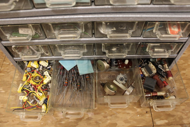 2 Gray Metal 12 Drawer Units. Comes w/ Contents. 12.5x6x6. 2 Times Your Bid! (Room 108) - Image 4 of 4