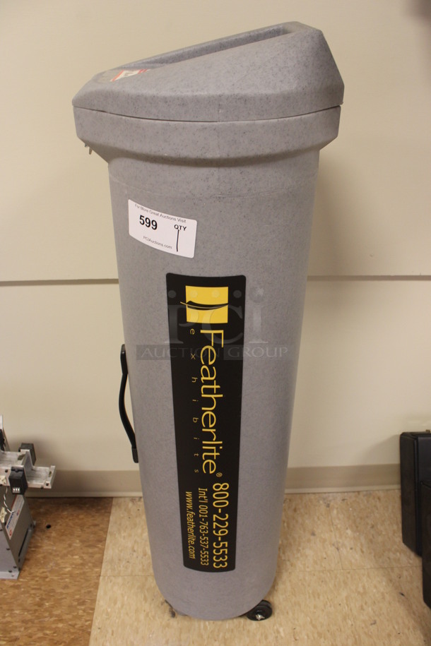 Featherlite Gray Bin w/ Bags. 13x14x48. (Room 108)