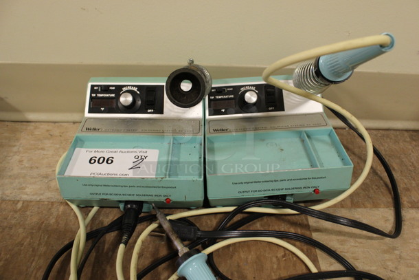 2 Weller Model EC2000 Metal Electronic Control Soldering Stations. 6x10x10. 2 Times Your Bid! (Room 108)