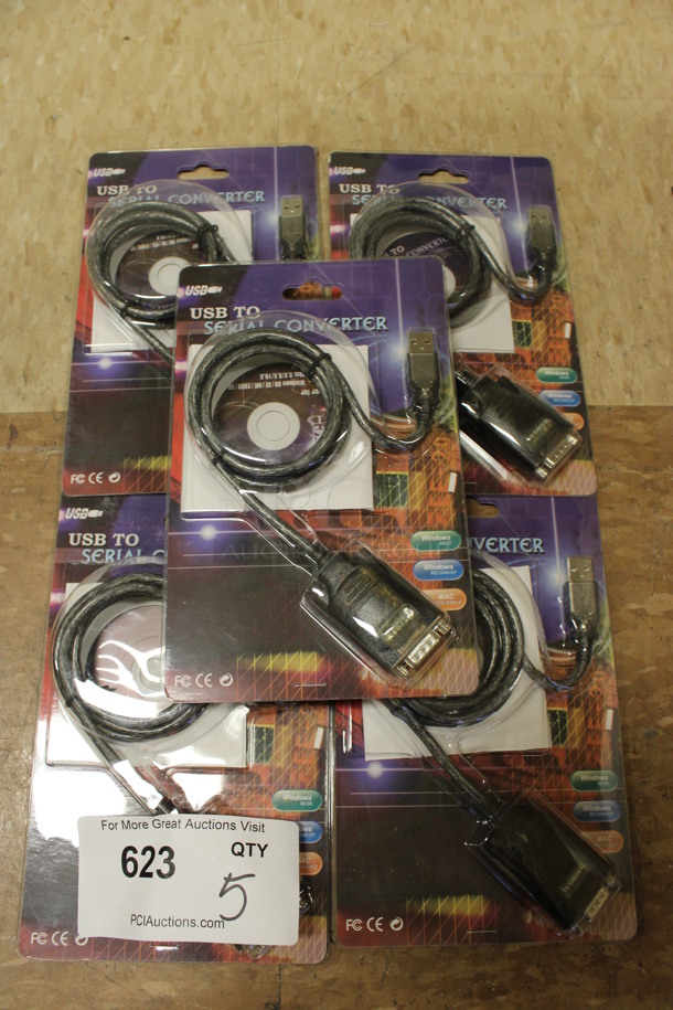 5 BRAND NEW! USB To Serial Converters.  5 Times Your Bid! (Room 108)
