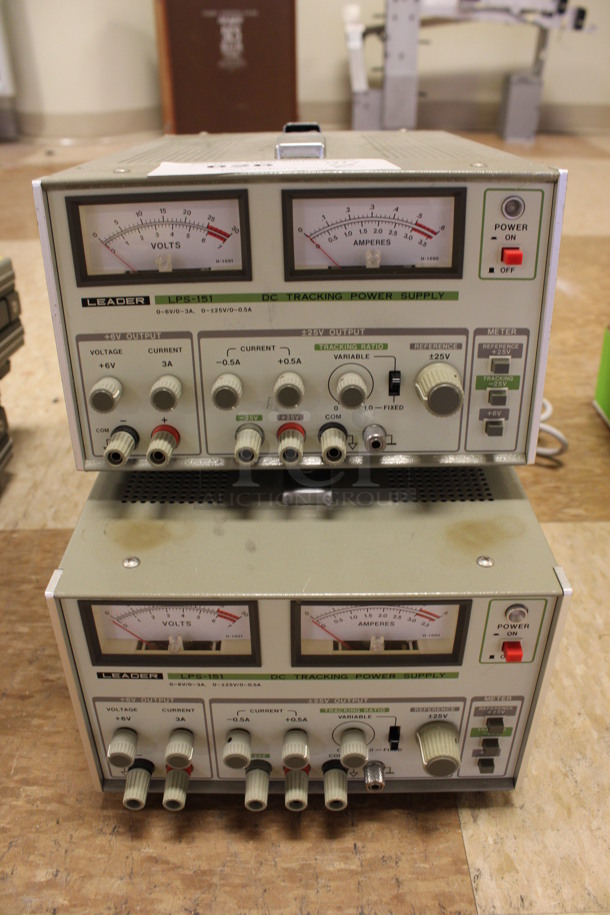2 Leader LPS-151 DC Tracking Power Supplies. 8.5x13x6. 2 Times Your Bid! (Room 108)