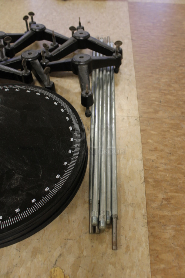 ALL ONE MONEY! Lot of 6 FAsco Free Fall Atwood, 6 Force Table, 6 Metal Rods and 6 Tripod Bases on Casters. Includes 7x6x4.5. (Room 108) - Image 5 of 7