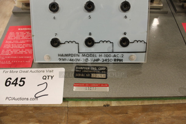 2 Hampden Motors; 2 Pole and 4 Pole. 12x14x6.5. 2 Times Your Bid! (Room 108) - Image 3 of 7