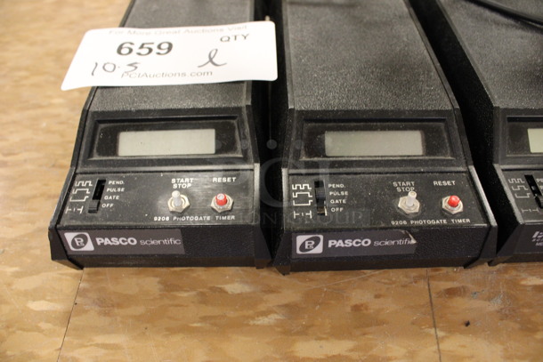 ALL ONE MONEY! Lot of 10 Pasco Photogate Timers and 6 Metal Bins w/ Wood Tops! Includes 3x3.5x10. (Room 108) - Image 4 of 5