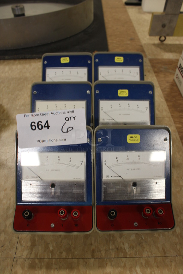 6 Fisher DC Amperes Meters. 4.5x4.5x5. 6 Times Your Bid! (Room 108) - Image 1 of 4