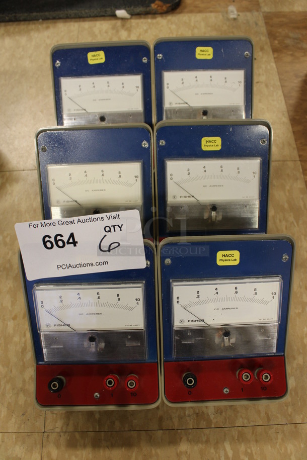 6 Fisher DC Amperes Meters. 4.5x4.5x5. 6 Times Your Bid! (Room 108) - Image 2 of 4