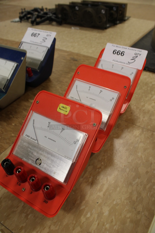 3 EMD DC Amperes Meters. 4.5x4.5x5. 3 Times Your Bid! (Room 108) - Image 2 of 3