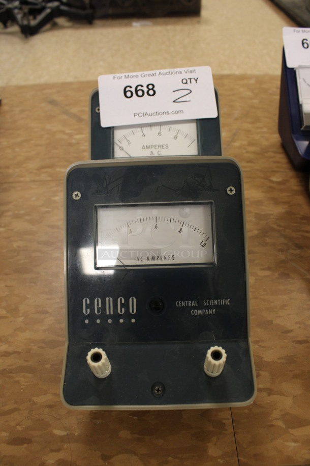 2 Cenco AC Amperes Meters. 4.5x4.5x5. 2 Times Your Bid! (Room 108)
