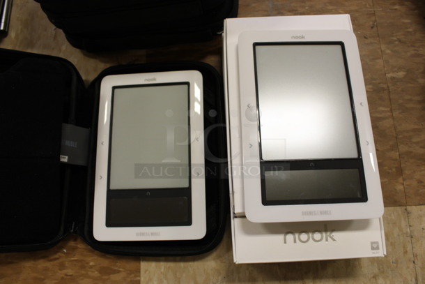 8 Nook Book Reading Tablets. Comes w/ 5 Cases, 2 Are In Original Box. 5x8x0.5. 8 Times Your Bid! (Room 108)