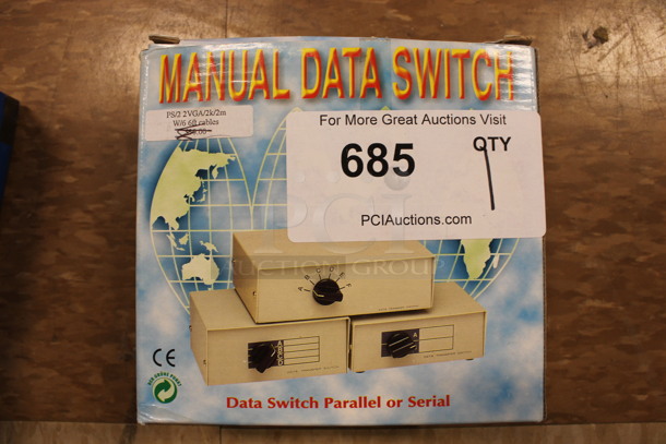 IN ORIGINAL BOX! Manual Data Switch. 6x5x2.5. (Room 108)