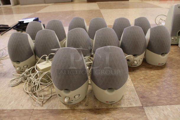 ALL ONE MONEY! Lot of 14 Labtec Speakers! 4x4.5x6. (Room 108) - Image 1 of 5