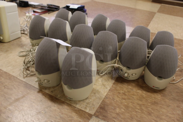 ALL ONE MONEY! Lot of 14 Labtec Speakers! 4x4.5x6. (Room 108) - Image 3 of 5