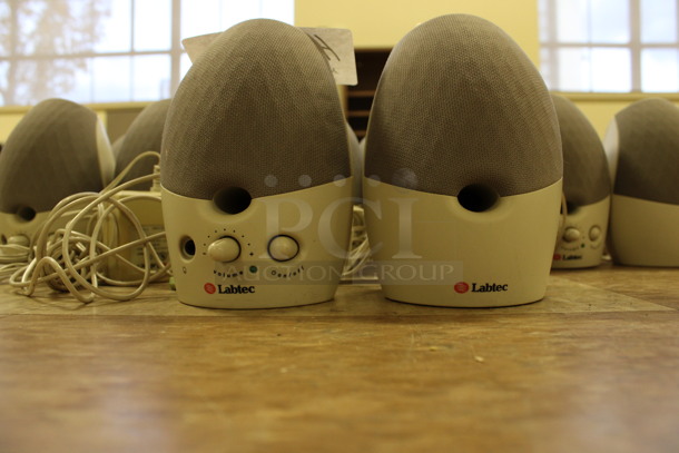 ALL ONE MONEY! Lot of 14 Labtec Speakers! 4x4.5x6. (Room 108) - Image 5 of 5