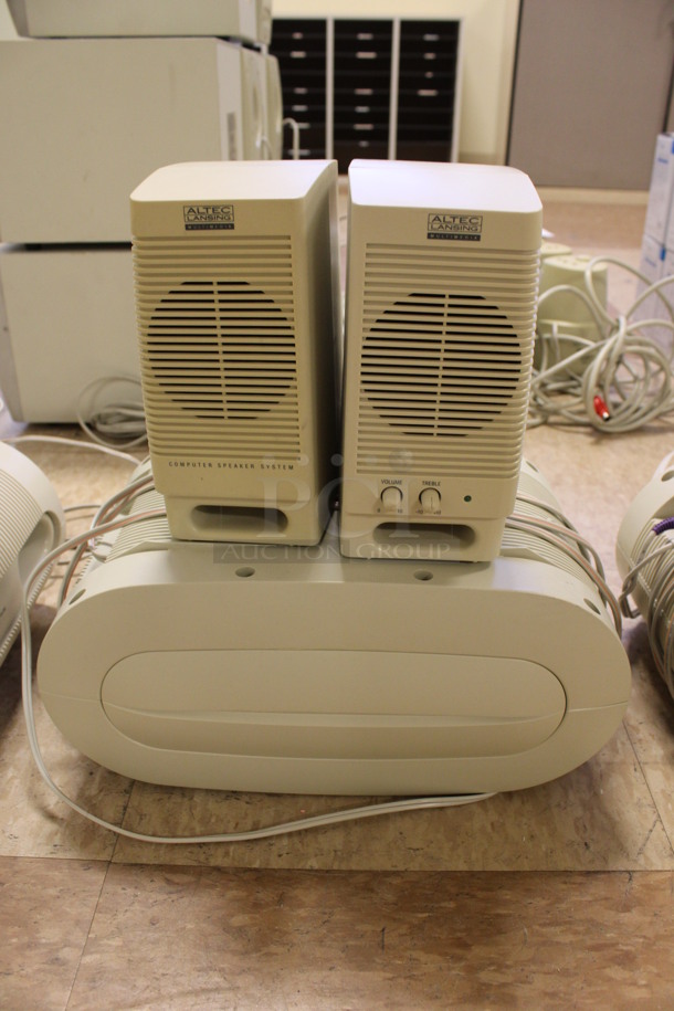 2 Sets of Suwoofer and 2 Altec Speakers. 13x8x6, 3.5x4.5x7. 2 Times Your Bid! (Room 108) - Image 2 of 4