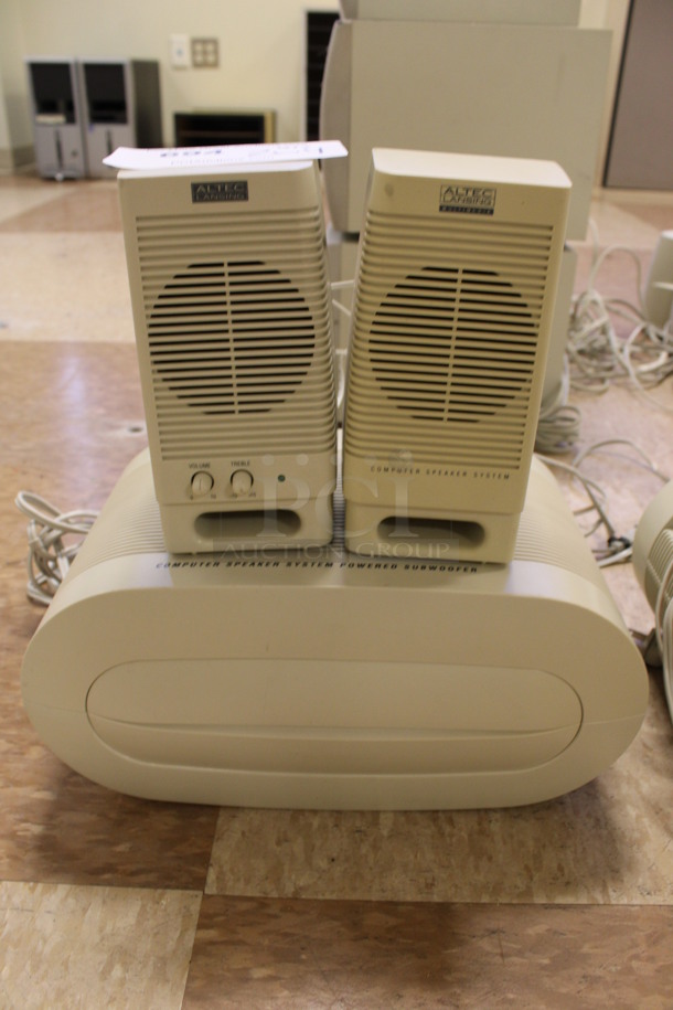 2 Sets of Suwoofer and 2 Altec Speakers. 13x8x6, 3.5x4.5x7. 2 Times Your Bid! (Room 108) - Image 3 of 4