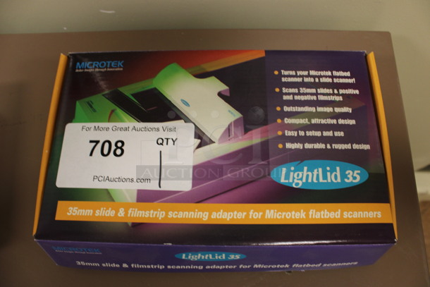 IN ORIGINAL BOX! Microtek LightLid 35 35mm Slide and Filmstrip Scanning Adapter. 9.5x3x1.5. (Room 108)