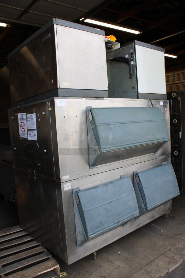 2 Scotsman Model CME1656RS-3F Stainless Steel Commercial Ice Machine Heads on Follett Model LD124S / SG3200-72 Ice Bin. 208/230 Volts, 1 Phase. 72x56x97 - Image 3 of 12