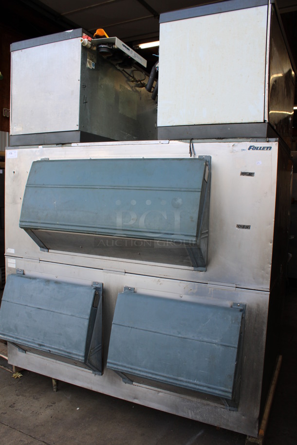 2 Scotsman Model CME1656RS-3F Stainless Steel Commercial Ice Machine Heads on Follett Model LD124S / SG3200-72 Ice Bin. 208/230 Volts, 1 Phase. 72x56x97 - Image 5 of 12