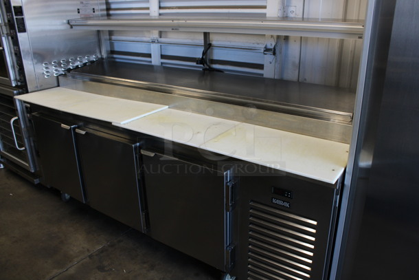 Kairak Model KBP-91S Stainless Steel Commercial Prep Table w/ Over Shelf on Commercial Casters. 115 Volts, 1 Phase. 91x34x58. Tested and Working! - Image 1 of 10