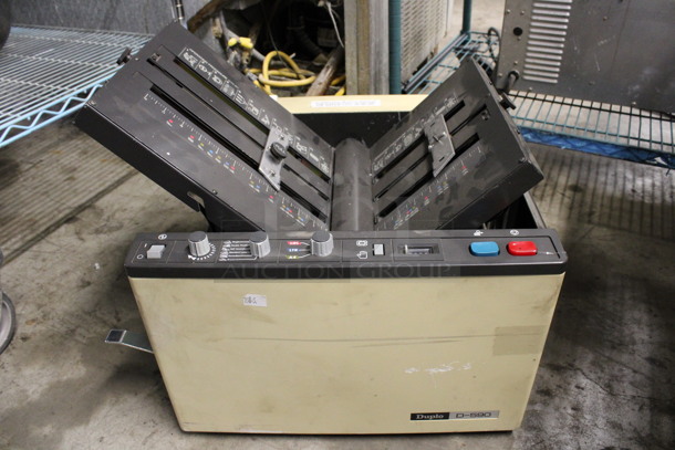 Duplo Model D-590 Metal Automatic Heavy Duty Countertop Paper Folder. 18x20x19 - Image 1 of 6
