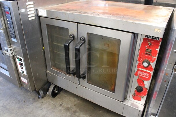 Vulcan Stainless Steel Commercial Natural Gas Powered Full Size Convection Oven w/ View Through Doors, Metal Oven Racks and Thermostatic Controls on Commercial Casters. 40.5x32x39 - Image 5 of 6