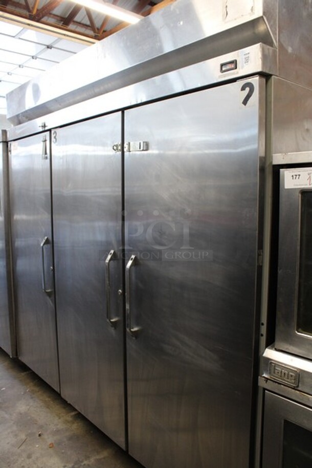Hobart Model Q3-5 Stainless Steel Commercial 3 Door Reach In Cooler. 120/208-240 Volts, 1 Phase. 82.5x34x83 - Image 6 of 6