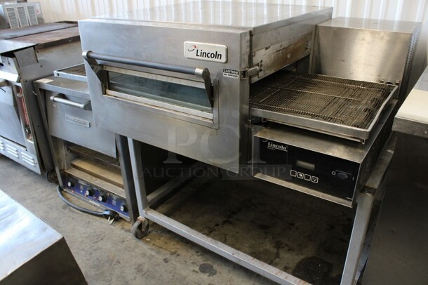 LATE MODEL! Lincoln Impinger Stainless Steel Commercial Conveyor Pizza Oven on Commercial Casters. 240 Volts, 1 Phase. 50x40x43.5 - Image 3 of 6