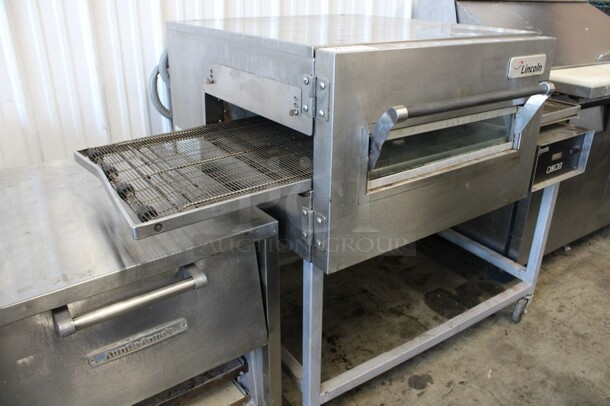 LATE MODEL! Lincoln Impinger Stainless Steel Commercial Conveyor Pizza Oven on Commercial Casters. 240 Volts, 1 Phase. 50x40x43.5 - Image 4 of 6