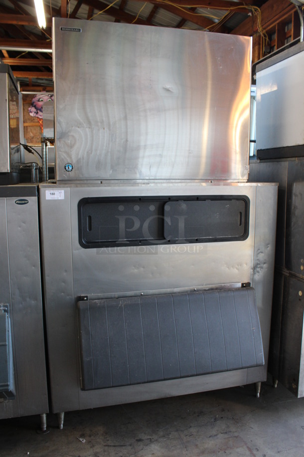 Hoshizaki Model KM-1900SRJ3 Stainless Steel Commercial Ice Machine Head on Hoshizaki Model B-1500SS Stainless Steel Commercial Ice Bin. 208/230 Volts, 3 Phase. 60x43x98.5 - Image 1 of 10