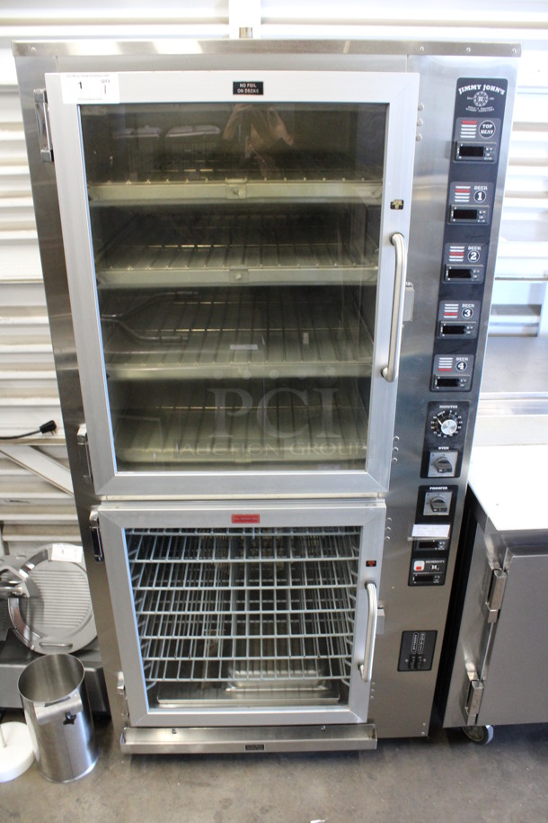 2016 Piper Products Model OP-4-JJ-D Stainless Steel Commercial Floor Style Bakery Oven Proofer on Commercial Casters. 120/208 Volts, 3 Phase. 36x34x74