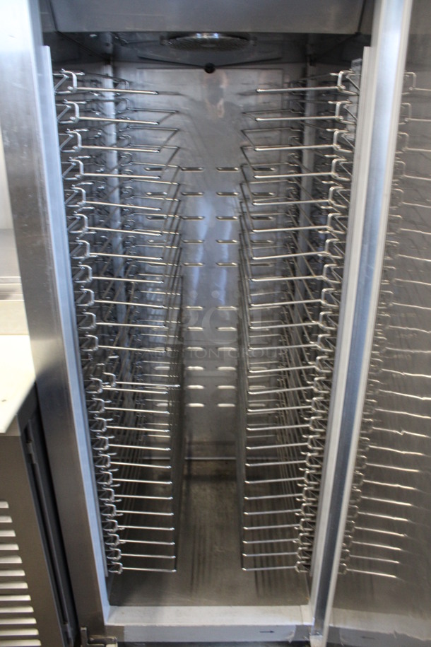 2015 Hoshizaki Model CR1S-FS Stainless Steel Commercial Single Door Reach In Cooler w/ Metal Racks on Commercial Casters. 115 Volts, 1 Phase. 27.5x33x80. Tested and Working! - Image 5 of 6