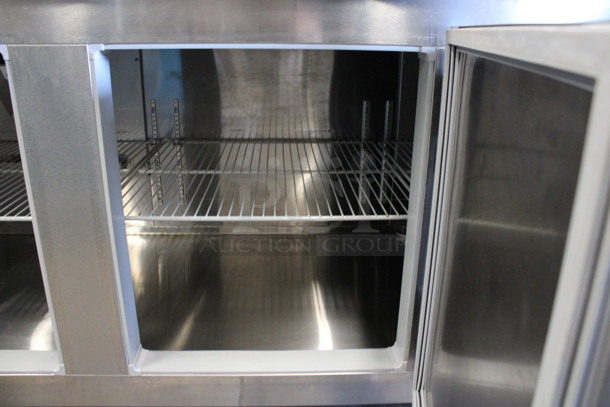 Kairak Model KBP-91S Stainless Steel Commercial Prep Table w/ Over Shelf on Commercial Casters. 115 Volts, 1 Phase. 91x34x58. Tested and Working! - Image 9 of 10