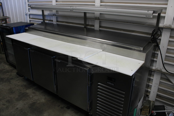Kairak Model KBP-91S Stainless Steel Commercial Prep Table w/ Over Shelf on Commercial Casters. 115 Volts, 1 Phase. 91x34x58. Tested and Working! - Image 1 of 9