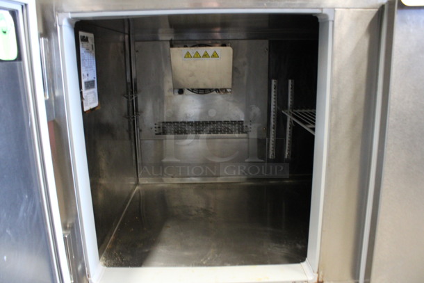 Kairak Model KBP-91S Stainless Steel Commercial Prep Table w/ Over Shelf on Commercial Casters. 115 Volts, 1 Phase. 91x34x58. Tested and Working! - Image 6 of 9