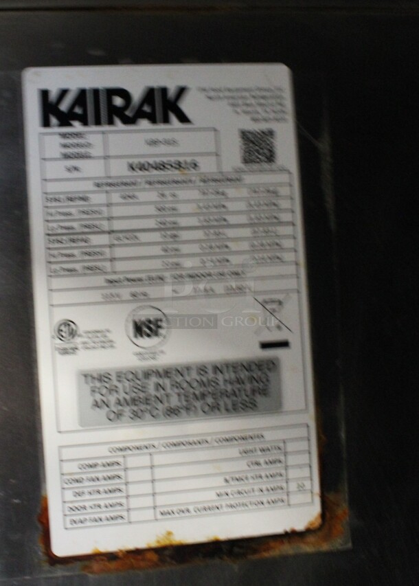 Kairak Model KBP-91S Stainless Steel Commercial Prep Table w/ Over Shelf on Commercial Casters. 115 Volts, 1 Phase. 91x34x58. Tested and Working! - Image 7 of 9